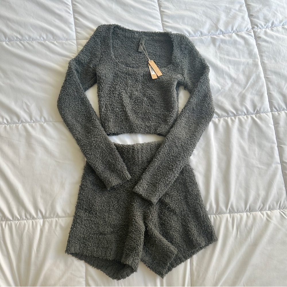 Skims Cozy Gray Loungewear Set - Size XXS/XS - NEW with tags